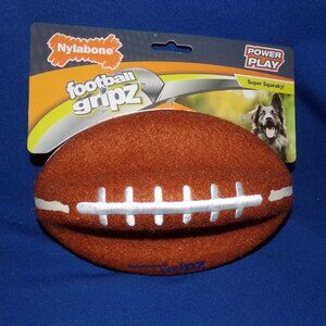 Nylabone Power Play Dog Gripz Football Super Squeaky Chase, Toss & Fetch Toy